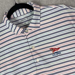 Johnnie-O Mens M Striped Golf Polo Shirt LACC US Open